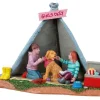 Lemax Village Collection Girls Backyard Camping Table Accent #13555