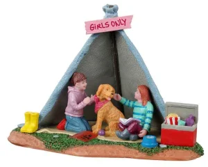Lemax Village Collection Girls Backyard Camping Table Accent #13555