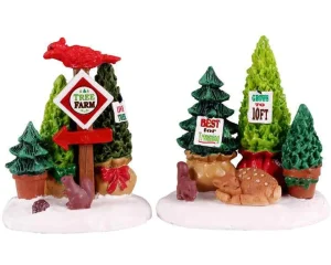 Lemax Village Collection Tree Farm Display, Set Of 2 #14844