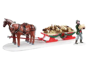 Lemax Village Collection Firewood Delivery, Set Of 2 Table Accent #13559