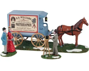 Lemax Village Collection Traveling Photographer Wagon, Set Of 3 Table Accent #13561
