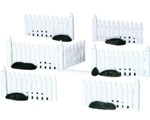 Lemax Village Collection Plastic Picket Fence, Set Of 7 #14388