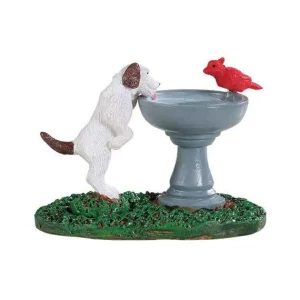 Lemax Village Collection Bird Bath Dog Fountain #94535