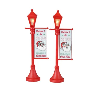 Lemax Village Collection North Pole Lamppost, Set Of 2, Battery Operated (4.5V)72 #34091