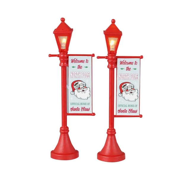 Lemax Village Collection North Pole Lamppost, Set Of 2, Battery Operated (4.5V)72 #34091