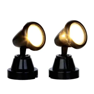 Lemax Village Collection Round Spot Light, Set Of 2 #44756