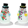 Lemax Village Collection Holly Hat Snowman, Set Of 2, B/O (4.5V) #24965