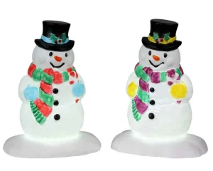 Lemax Village Collection Holly Hat Snowman, Set Of 2, B/O (4.5V) #24965