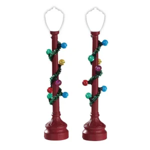 Lemax Village Collection Red Globe Street Lamp, Set Of 2 #74229