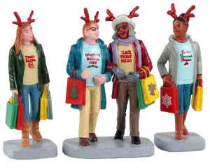Lemax Village Collection Girls Christmas Shopping Trip, Set Of 3 Figurines #12026