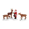 Lemax Village Collection Santa Feeds Reindeer, Set Of 4 #52146