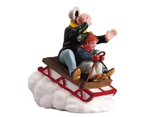 Lemax Village Collection Sledding With Gramps #52084