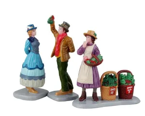 Lemax Village Collection Under The Mistletoe, Set Of 3 #22116