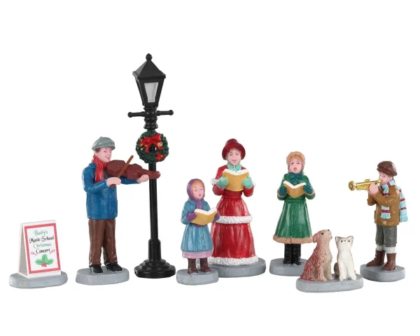 Lemax Village Collection Baily's Music School Carolers Set Of 8 #02949