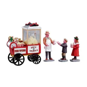 Lemax Village Collection Popcorn Seller, Set Of 4 #02832