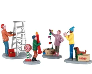 Lemax Village Collection Getting Ready To Decorate, Set Of 4 Figurine #12030