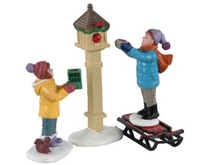 Lemax Village Collection The Bird Feeders, Set Of 3 Figurines #12015
