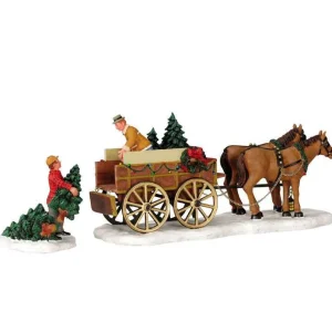Lemax Village Collection Christmas Tree Wagon, Set Of 2 #43451