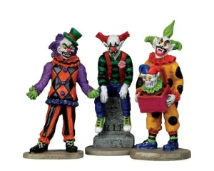 Lemax Village Collection Evil Sinister Clowns, Set Of 3 Figurines #12885