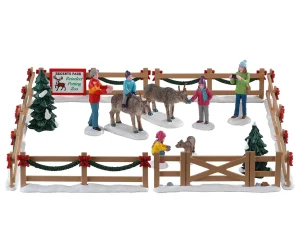 Lemax Village Collection Reindeer Petting Zoo, Set Of 17 #93434