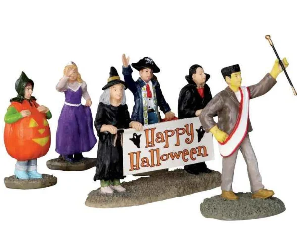 Lemax Village Collection Halloween Parade Banner, Set Of 5 Figurines #32115