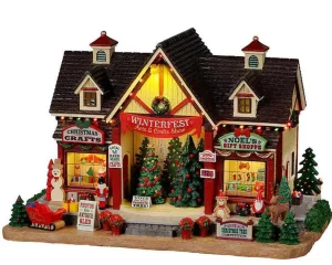Lemax Village Collection Winterfest Arts & Crafts Show, With 4.5V Adap #25865