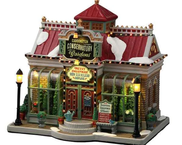 Lemax Village Collection Caddington Conservatory Gardens, With 4.5V Ad #25867