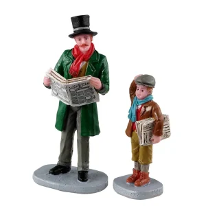 Lemax Village Collection Merry Newsboy, Set Of 2 #32203