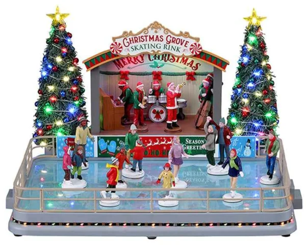 Lemax Village Collection Christmas Grove Skating Rink, With 4.5V Adaptor #14870