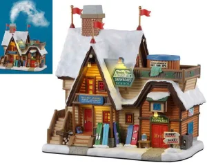 Lemax Village Collection Yonder Peak Ski & Snowboard School, With 4.5V Adaptor #15743