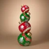 Gerson International Lighted Stack Of Red And Green Christmas Ornaments