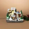 Gerson International Musical Christmas Holiday Lighted Ski Village With Moving Figures