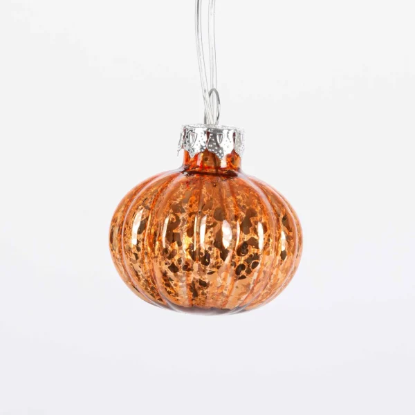 Gerson International Orange Glass Fall Pumpkin Fairy Light String, Halloween Decor
