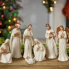 Gerson International 7 Piece Resin Traditional Religious Christmas Nativity Scene