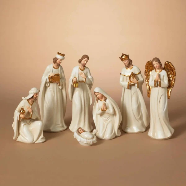 Gerson International 7 Piece Resin Traditional Religious Christmas Nativity Scene