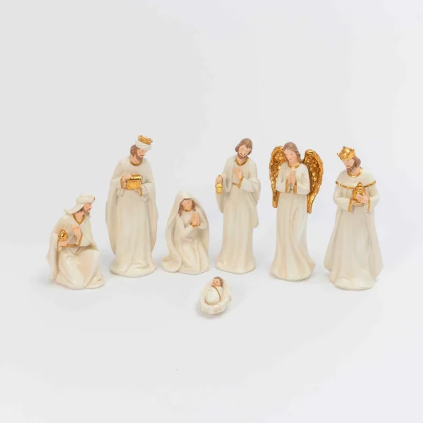 Gerson International 7 Piece Resin Traditional Religious Christmas Nativity Scene