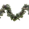 Puleo International 9Ft Flocked Schenectady Fir Garland In Clear #114-Scf-9/12C1