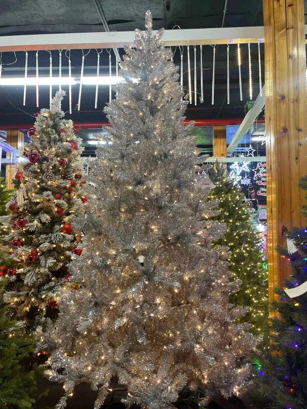 Puleo International 7.5Ft Pre-Lit Evergreen Spruce Shiny White Quick Connect Tree With Multi-Function Warm White To Multi Led Lights #114-Esw-75Qld3K7