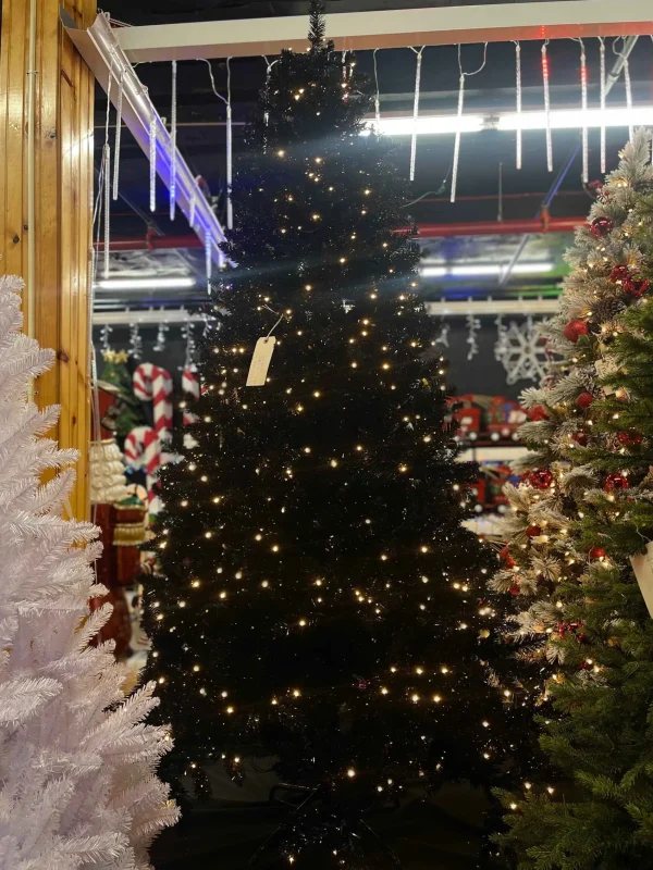 Puleo International 7.5Ft Shiny Black Evergreen Spruce Tree In Ww #114-Esbk-75Qlwf3K7