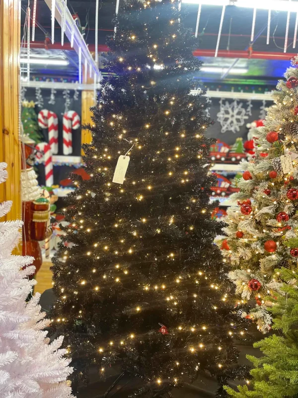 Puleo International 7.5Ft Shiny Black Evergreen Spruce Tree In Ww #114-Esbk-75Qlwf3K7