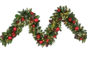 Puleo International 9Ft St. Nicholas Decorated Garland In Clear #114-Jx06-9/12C1