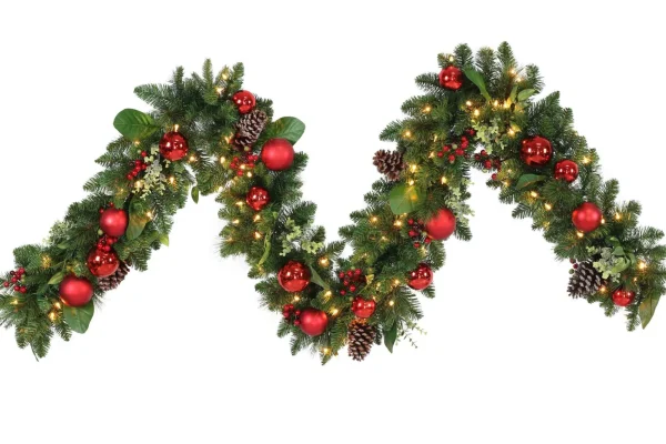 Puleo International 9Ft St. Nicholas Decorated Garland In Clear #114-Jx06-9/12C1