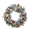 Puleo International 30In Flocked Bridgeport Wreath In Warm White #114-Bgf-30Wg40Lw03