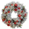 Puleo International 30In Pre-Lit Fairfield Flocked And Decorated Wreath With Clear Lights #114-Fgf-30Wc1