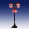 Arys Imports Red And Black Snowing Outdoor Double Street Lamp With Santa And Snowman