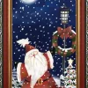 Arys Imports Red Frame Snowing Wall Plaque With Santa