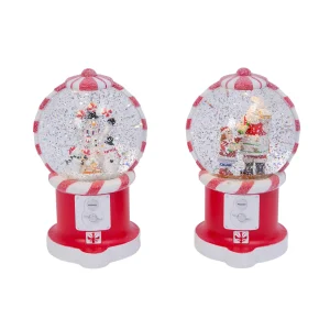 Gerson International Retro Christmas Holiday Water Globes, Lighted With Timer