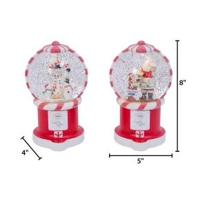 Gerson International Retro Christmas Holiday Water Globes, Lighted With Timer