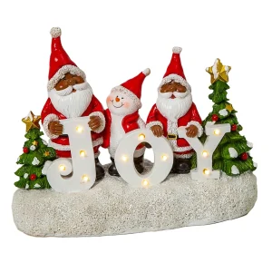 Gerson International Santa And Snowman Tabletop Sign, Christmas Holiday Decor
