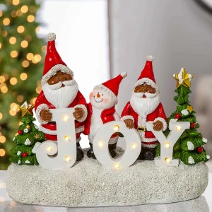 Gerson International Santa And Snowman Tabletop Sign, Christmas Holiday Decor